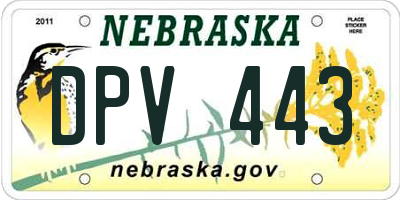 NE license plate DPV443