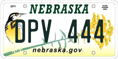 NE license plate DPV444