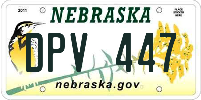 NE license plate DPV447