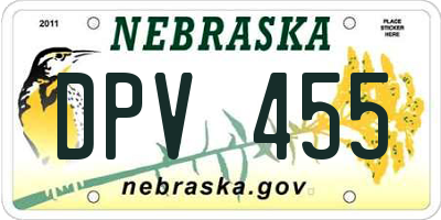 NE license plate DPV455