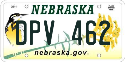 NE license plate DPV462