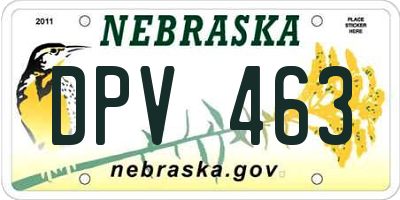 NE license plate DPV463
