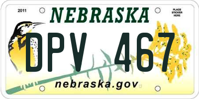 NE license plate DPV467