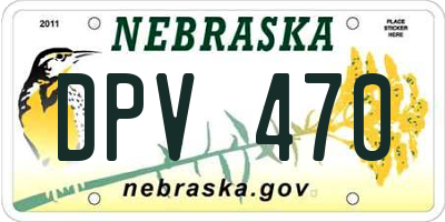 NE license plate DPV470