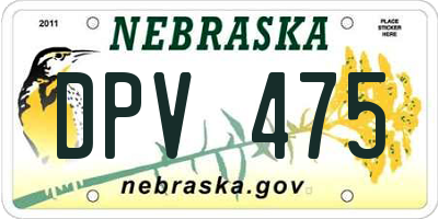 NE license plate DPV475