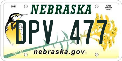 NE license plate DPV477