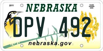 NE license plate DPV492