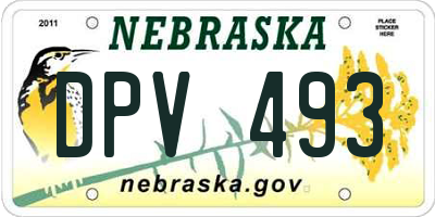 NE license plate DPV493