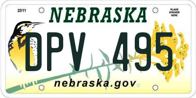 NE license plate DPV495