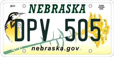 NE license plate DPV505