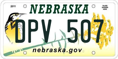 NE license plate DPV507