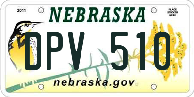 NE license plate DPV510