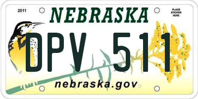 NE license plate DPV511