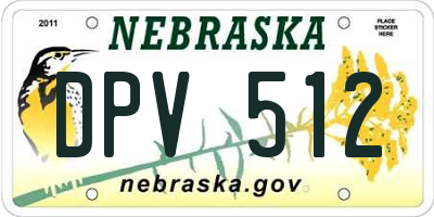 NE license plate DPV512