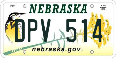 NE license plate DPV514