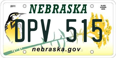 NE license plate DPV515