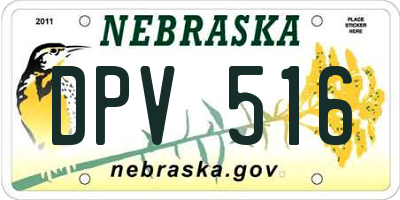 NE license plate DPV516