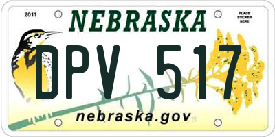 NE license plate DPV517