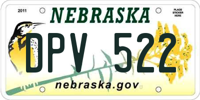 NE license plate DPV522
