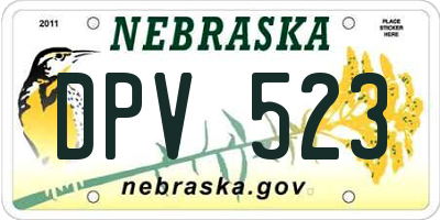 NE license plate DPV523
