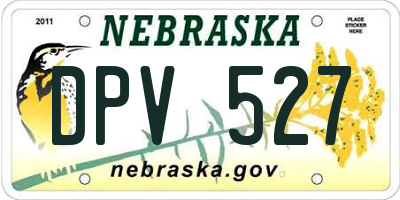NE license plate DPV527