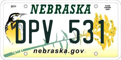 NE license plate DPV531