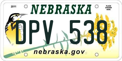 NE license plate DPV538