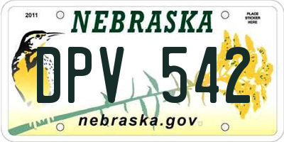 NE license plate DPV542