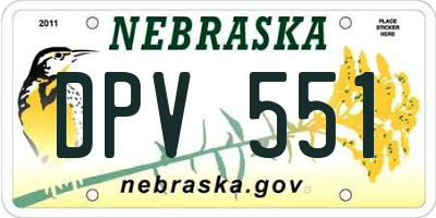 NE license plate DPV551