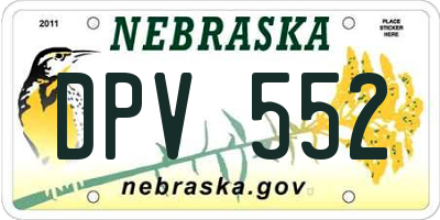 NE license plate DPV552