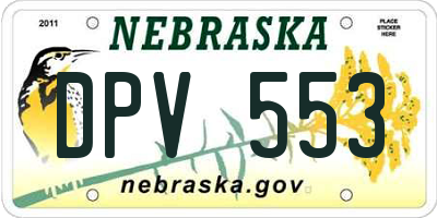 NE license plate DPV553