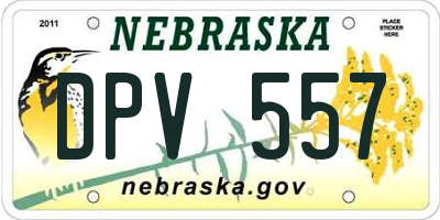 NE license plate DPV557