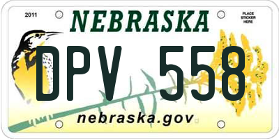 NE license plate DPV558