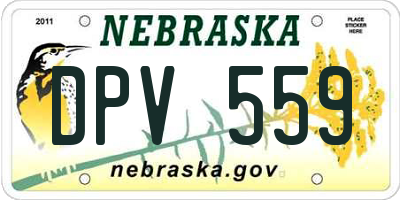 NE license plate DPV559