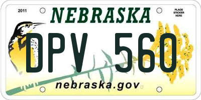 NE license plate DPV560
