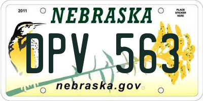 NE license plate DPV563