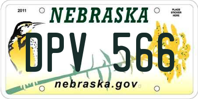 NE license plate DPV566