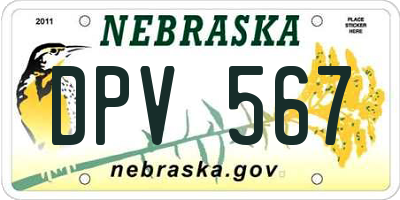 NE license plate DPV567