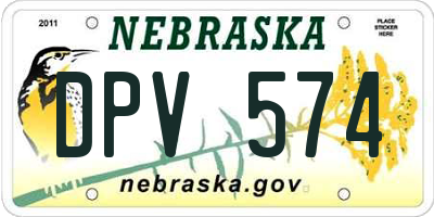 NE license plate DPV574
