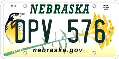 NE license plate DPV576