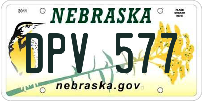 NE license plate DPV577