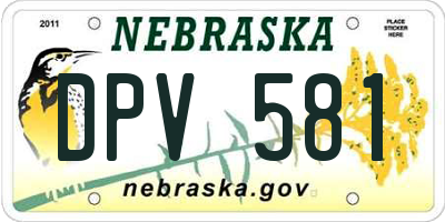 NE license plate DPV581