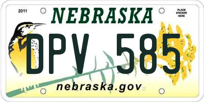 NE license plate DPV585