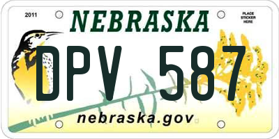 NE license plate DPV587