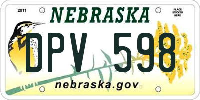 NE license plate DPV598