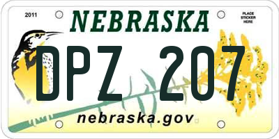NE license plate DPZ207