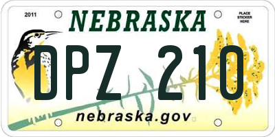 NE license plate DPZ210