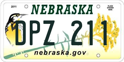 NE license plate DPZ211