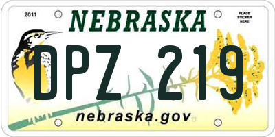 NE license plate DPZ219