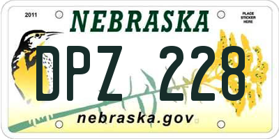 NE license plate DPZ228